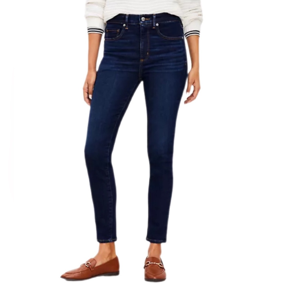 LOFT Curvy Skinny dark jeans 26/2